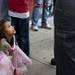 Ahnia Logan, six, pretends to be a zombie in the Ann Arbor Zombie Walk on Saturday. Daniel Brenner I AnnArbor.com